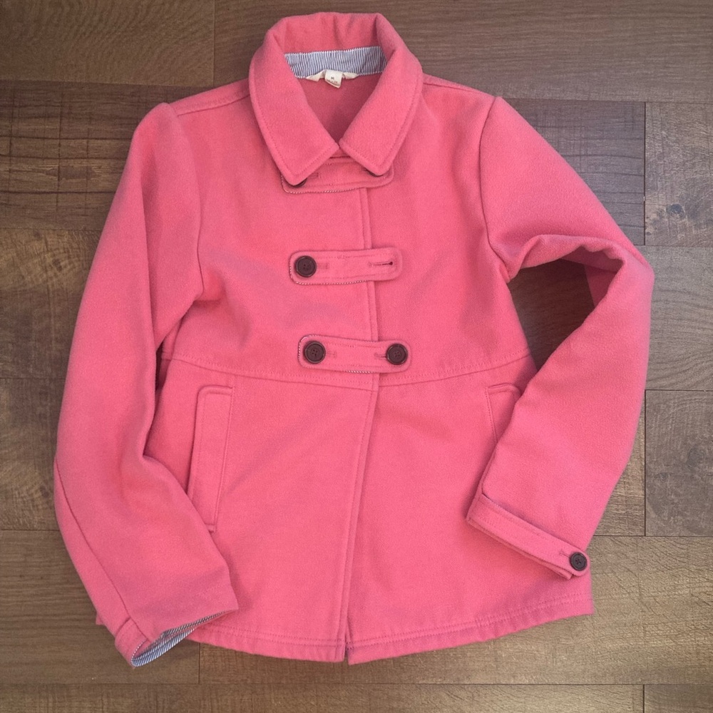 Lands' End Pink Double-Button Peacoat Girl’s M 10/12